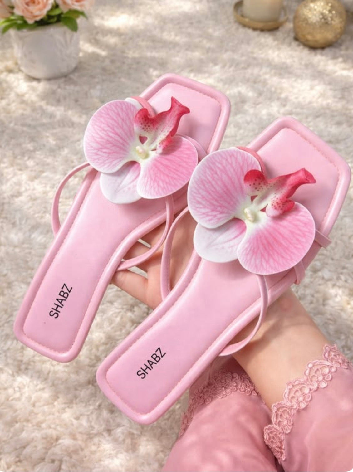 Orchid sandals